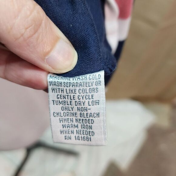 Hasting & Smith Pink and Blue Striped Casual Top Size Large - Picture 7 of 8